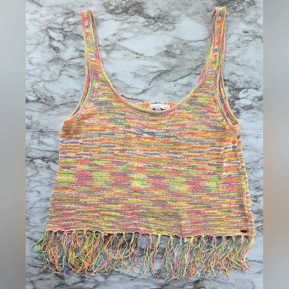 O'Neill Vibrant Knit Fringe Cropped Tank Top - Picture 2 of 7